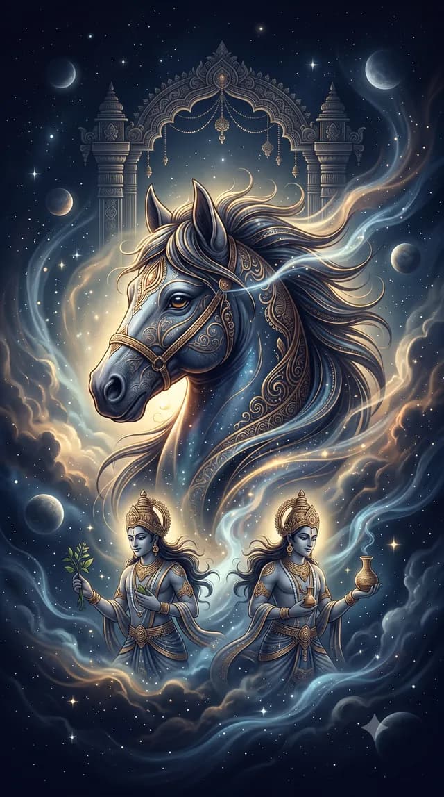 Ashwini nakshatra — Ashwini Kumaras (the twin horsemen-physicians), symbolised by horse's head