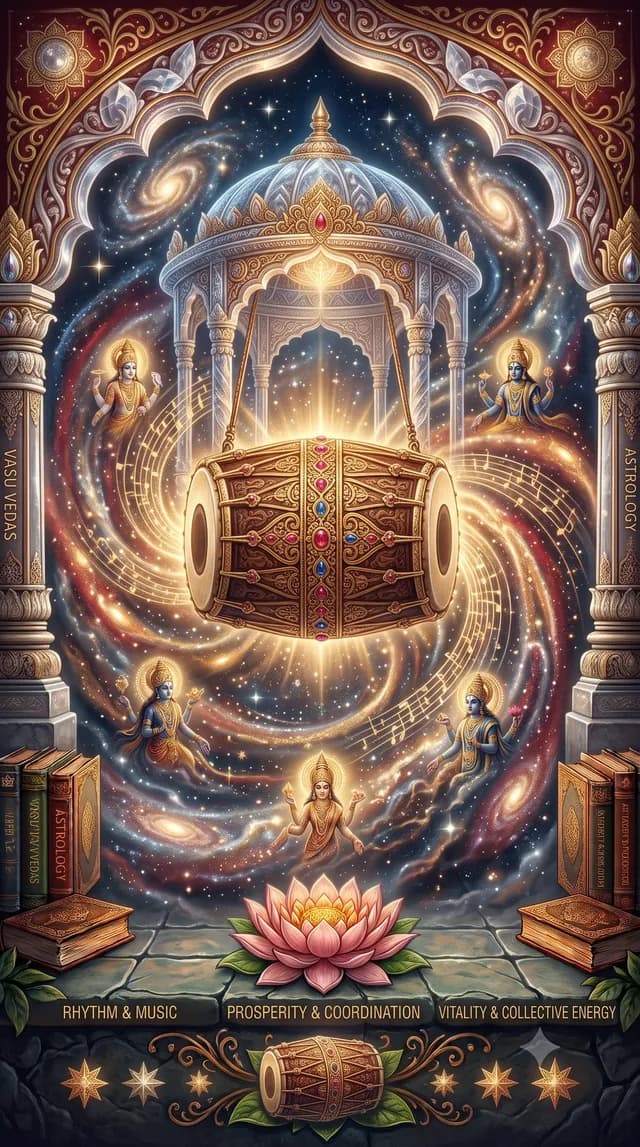 Dhanishta nakshatra — Vasus (eight gods of material abundance), symbolised by a drum