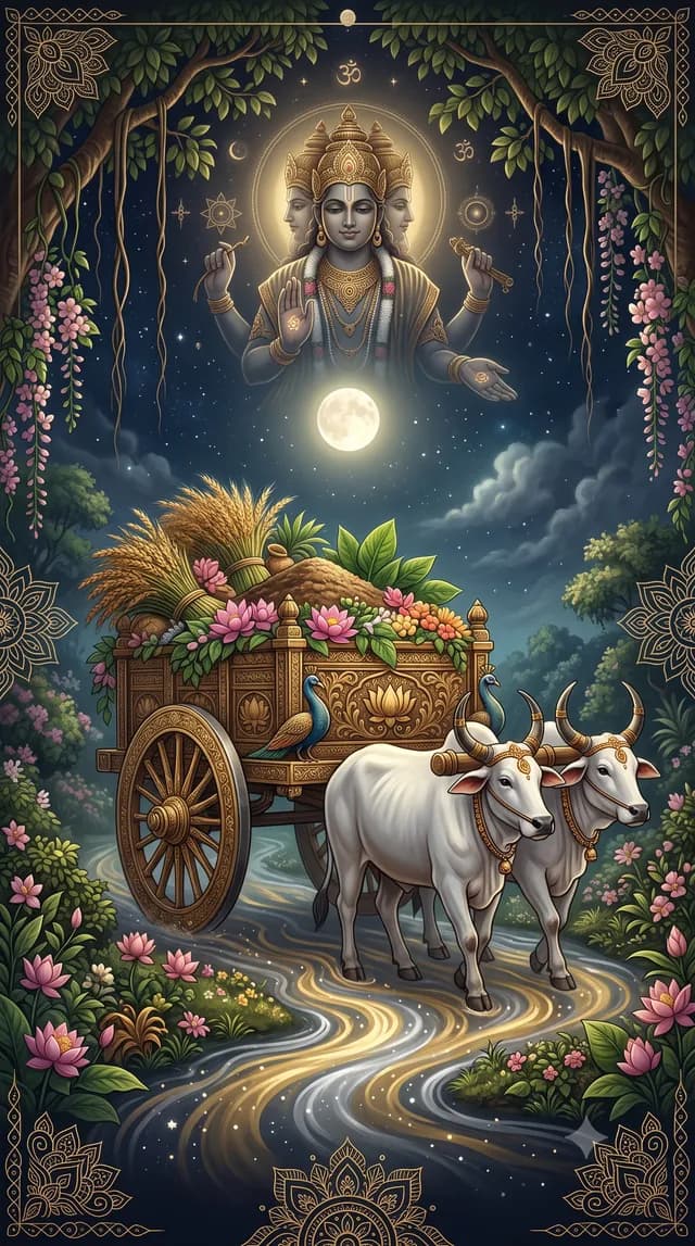 Rohini nakshatra — Brahma (the creator), symbolised by ox-cart or chariot