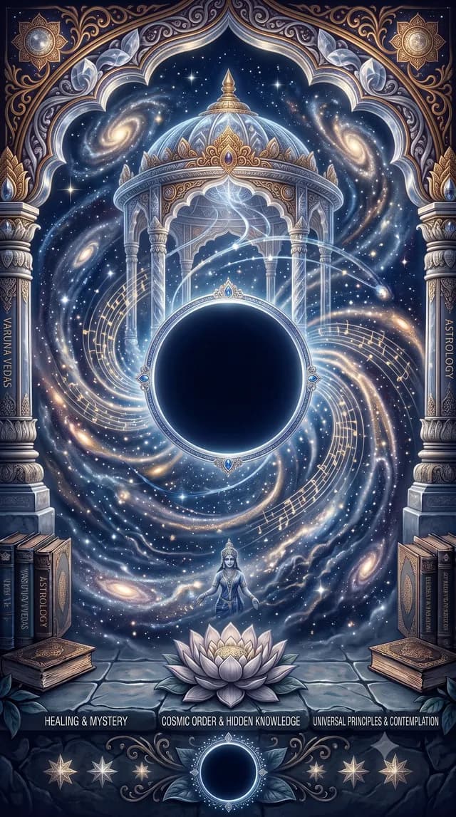 Shatabhisha nakshatra — Varuna (god of cosmic law and the ocean), symbolised by an empty circle, or a hundred flowers