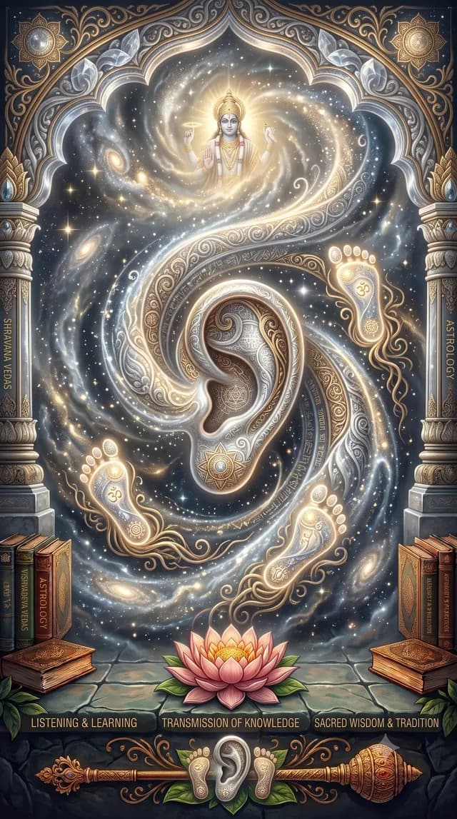 Shravana nakshatra — Vishnu (the preserver), symbolised by an ear, or three footprints
