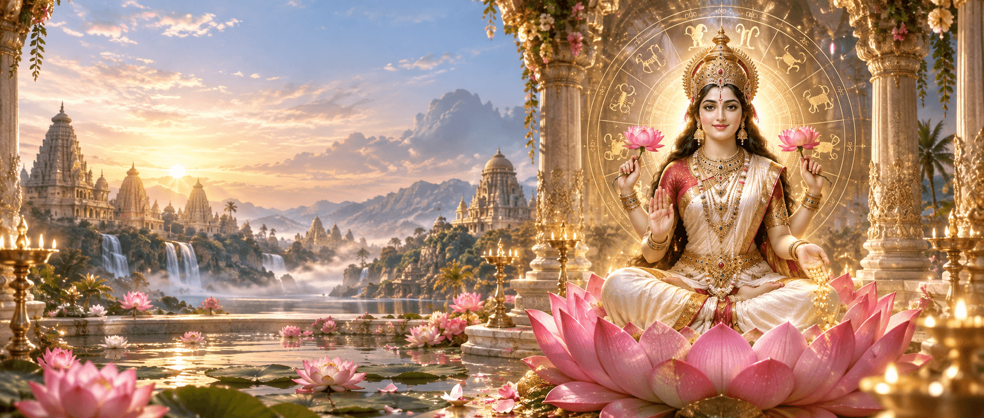 Sri Devi Astro temple lotus hero